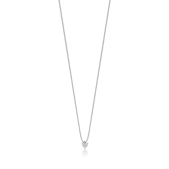 Gargantilha The Icons veneziana ouro branco 18k pingente mini coração de Diamantes 1
