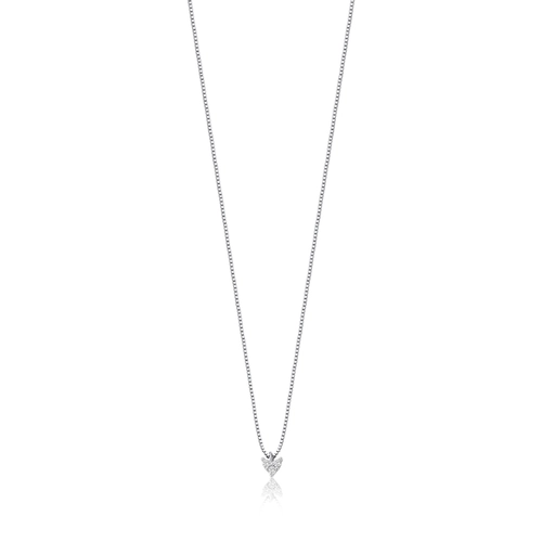 Gargantilha The Icons veneziana ouro branco 18k pingente mini coração de Diamantes