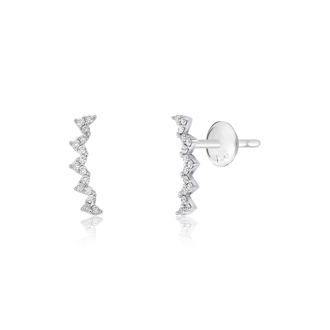 Brinco The Icons Ear cuff ouro branco 18k mini corações de Diamantes 1