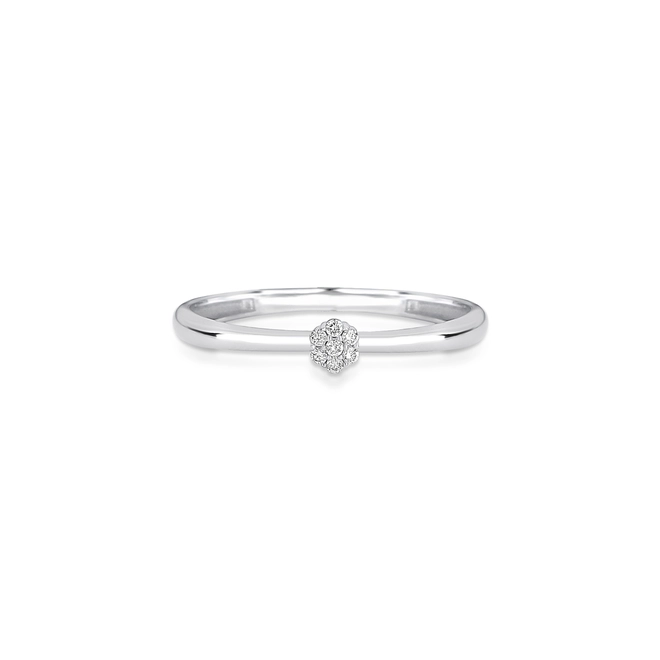 Anel The Icons mini flor ouro branco 18k com 3,5pts de Diamantes 2