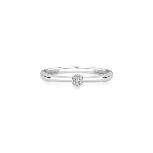 Anel The Icons mini flor ouro branco 18k com 3,5pts de Diamantes