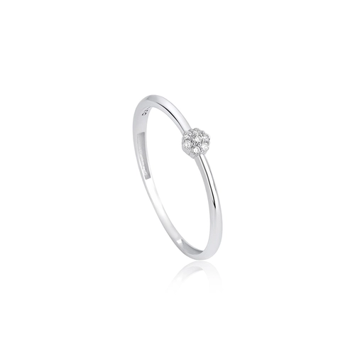 Anel The Icons mini flor ouro branco 18k com 3,5pts de Diamantes