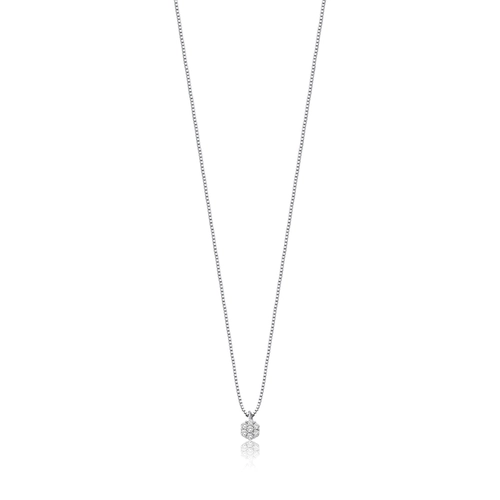 Gargantilha The Icons veneziana ouro branco 18k mini flor de Diamantes