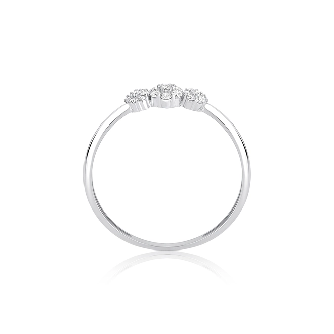 Anel The Icons 3 mini flores ouro branco 18k com Diamantes 4