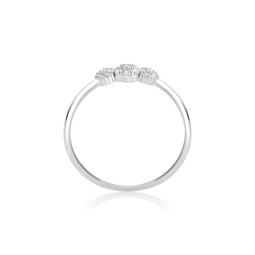 Anel The Icons 3 mini flores ouro branco 18k com Diamantes