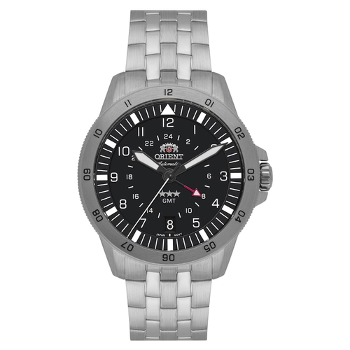 Relógio Orient 3 Estrelas Automático Sport Air GMT - NH3SS018 P2SX Preto