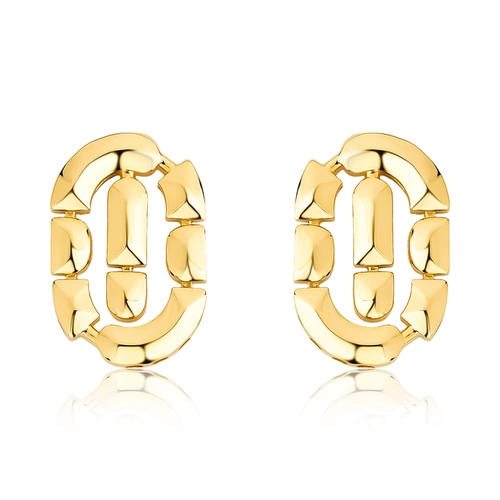 Brinco Colosseo oval em ouro 18k módulos simétricos polidos