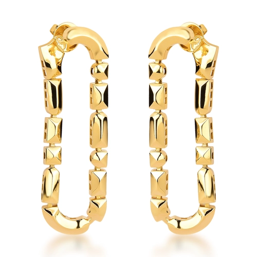 Brinco Colosseo articulado oval em ouro 18k módulos simétricos polidos