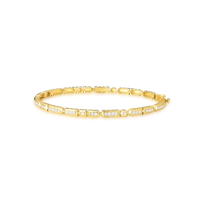 Pulseira Colosseo bracelete em ouro 18k módulos simétricos com 49pts de Diamantes 1