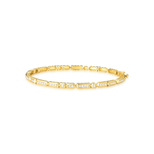 Pulseira Colosseo bracelete em ouro 18k módulos simétricos com 49pts de Diamantes