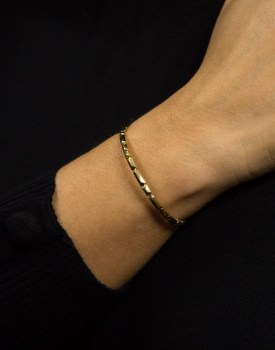 Pulseira Colosseo bracelete em ouro 18k módulos simétricos polidos