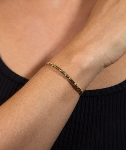 Pulseira Colosseo bracelete em ouro 18k módulos simétricos polidos