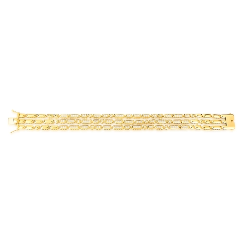 Pulseira Colosseo maleável ouro 18k módulos simétricos com 165pts de Diamantes