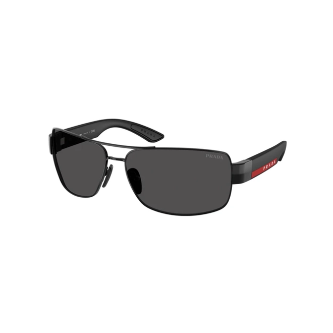 Óculos de Sol Prada Linea Rossa 0PS B52S 1AB06F65 Metal Preto com lentes na cor Cinza 1
