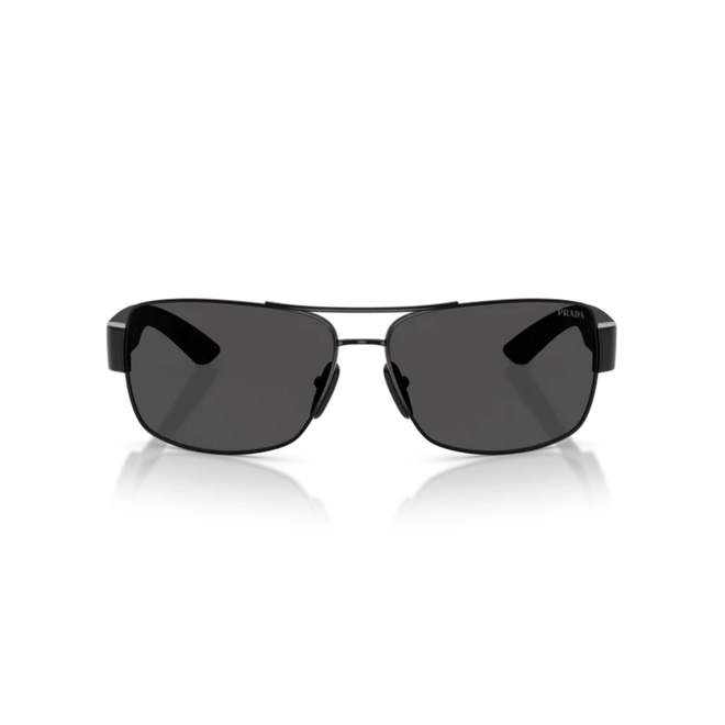 Óculos de Sol Prada Linea Rossa 0PS B52S 1AB06F65 Metal Preto com lentes na cor Cinza 2
