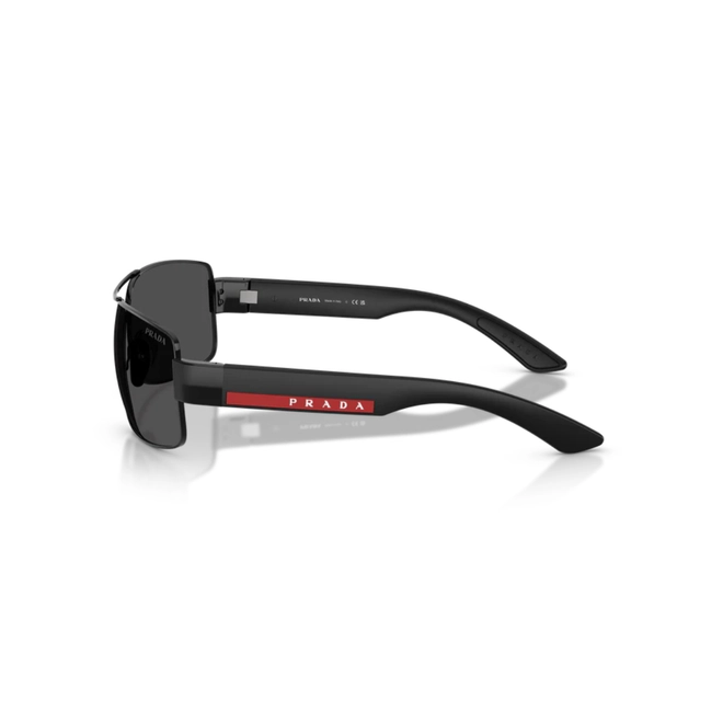 Óculos de Sol Prada Linea Rossa 0PS B52S 1AB06F65 Metal Preto com lentes na cor Cinza 3