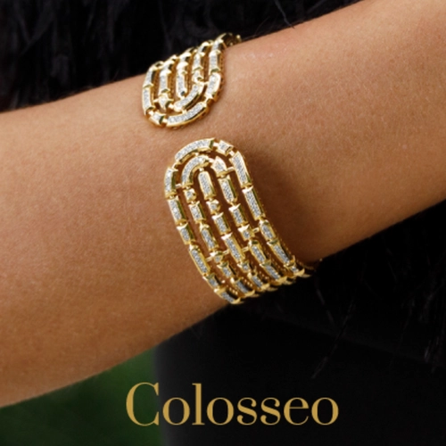 Pulseira Colosseo bracelete em ouro 18k módulos simétricos com 288pts de Diamantes