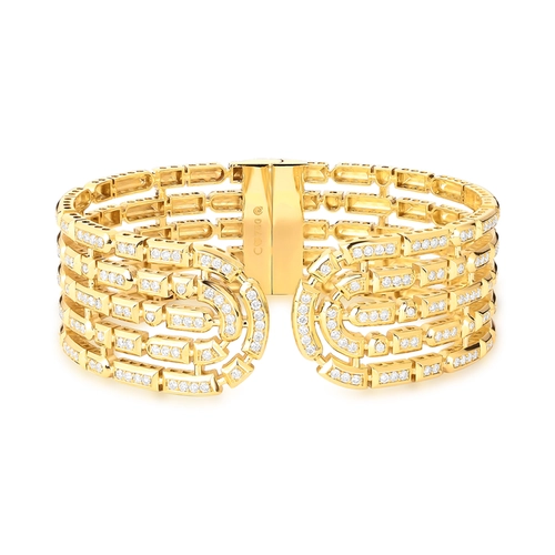 Pulseira Colosseo bracelete em ouro 18k módulos simétricos com 288pts de Diamantes