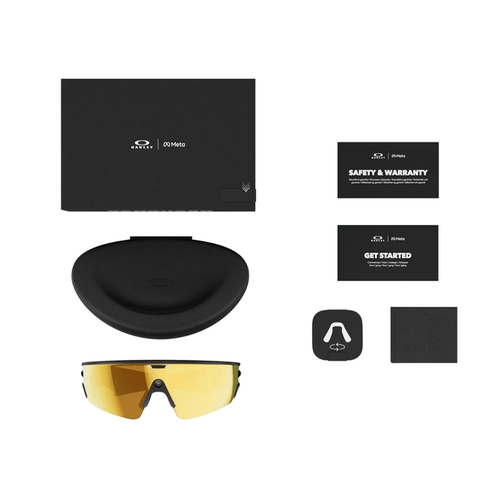 Óculos de Sol Oakley Meta Vanguard 0OW8001 80010452 Acetato Preto Fosco com lentes na cor Amarelo Prizm
