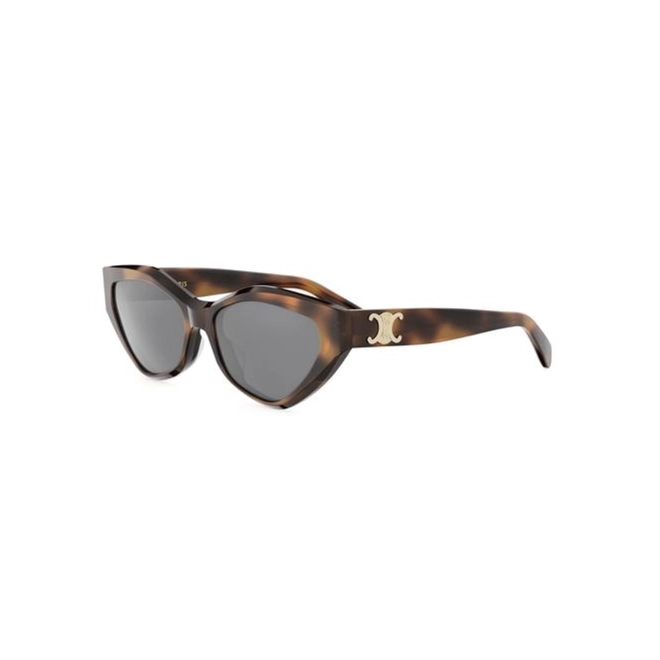 Óculos de Sol Celine Triomphe CL40323U_5653A Acetato Marrom Mesclado com lentes na cor Fumê 1