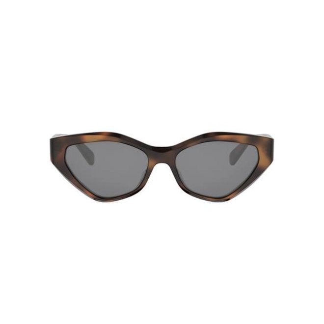 Óculos de Sol Celine Triomphe CL40323U_5653A Acetato Marrom Mesclado com lentes na cor Fumê 2