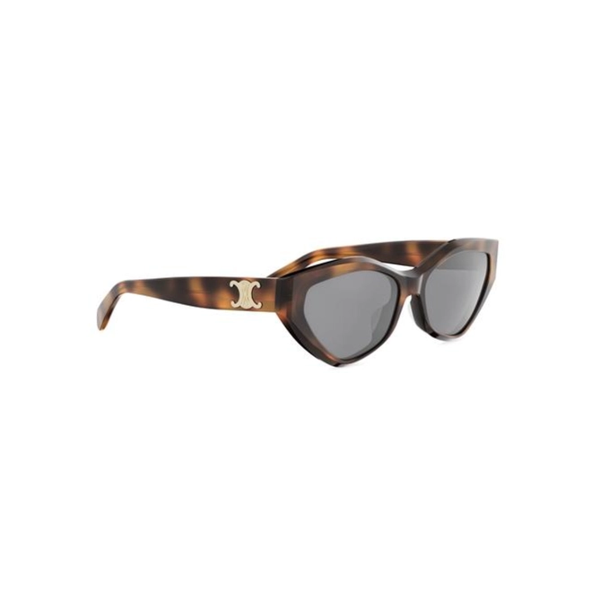 Óculos de Sol Celine Triomphe CL40323U_5653A Acetato Marrom Mesclado com lentes na cor Fumê 3