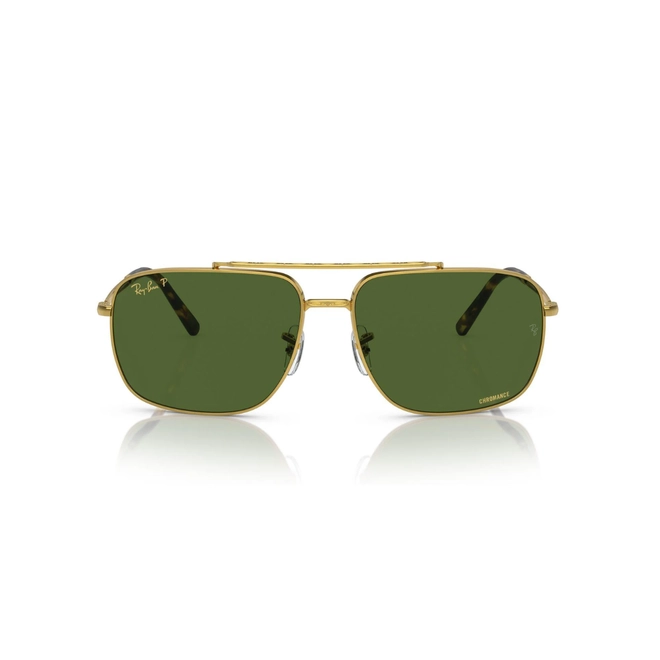 Óculos de Sol Ray-Ban 0RB3796 9196P159 Metal Dourado com lentes na cor Verde Polarizado Chromance 2