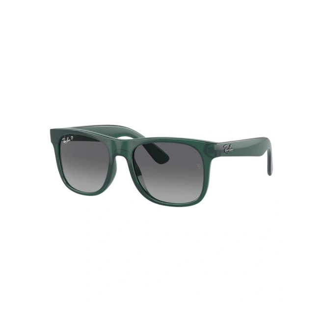 Óculos de Sol Ray-Ban Justin Junior 0RJ9069S 7130T348 Acetato Verde com lentes na cor Fumê Degradê 1