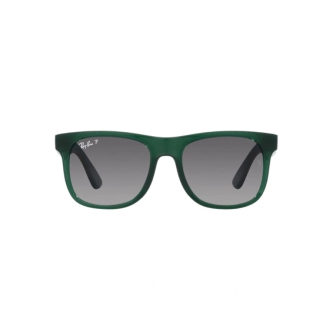 Óculos de Sol Ray-Ban Justin Junior 0RJ9069S 7130T348 Acetato Verde com lentes na cor Fumê Degradê 2