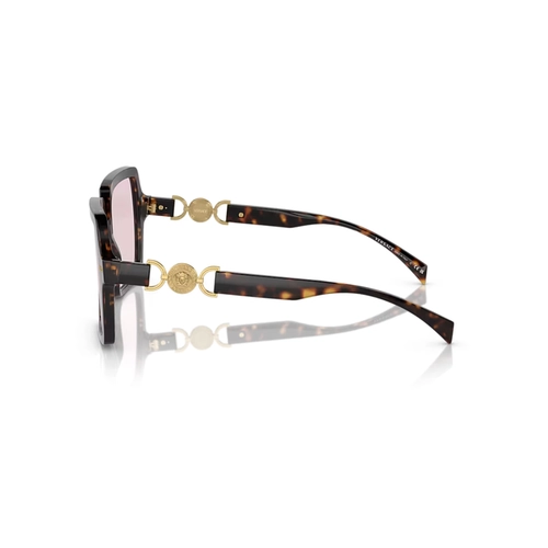 Óculos de Sol Versace 0VE4441 108/P555 Acetato Marrom Mesclado com lentes na cor Rosa