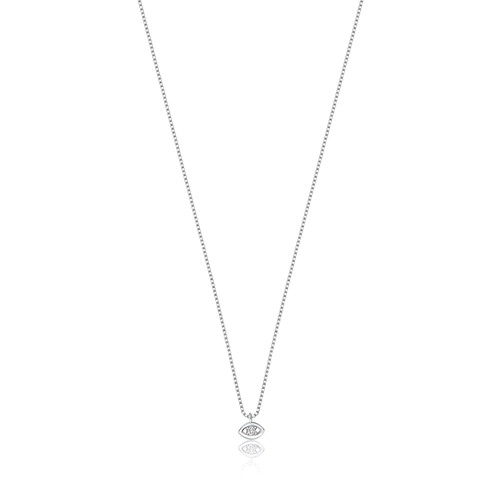 Gargantilha The Icons veneziana ouro branco 18k pingente olho grego com Diamante