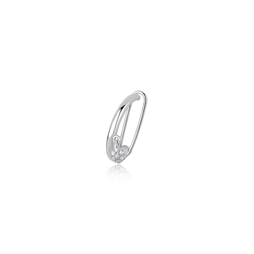 Piercing de orelha The Icons gancho ouro branco 18k pingente mini flor de Diamantes