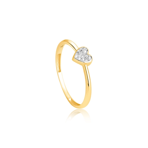 Anel The Icons ouro 18k coração com 5,6pts de Diamantes rodinados