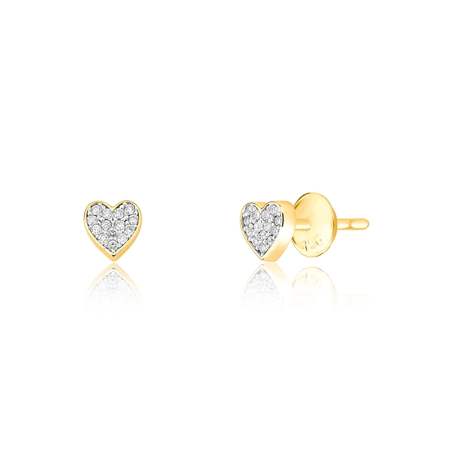 Brinco The Icons Stud ouro 18K coração com Diamantes rodinados 1