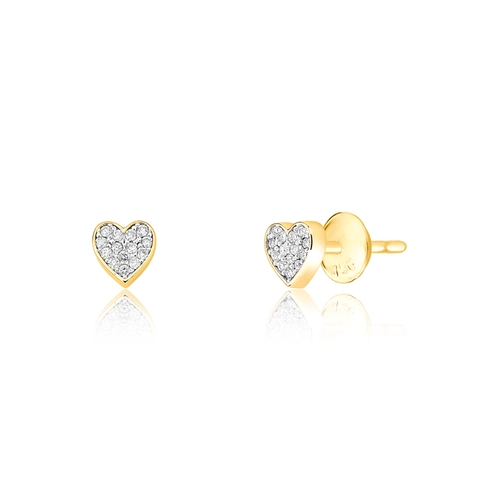 Brinco The Icons Stud ouro 18K coração com Diamantes rodinados