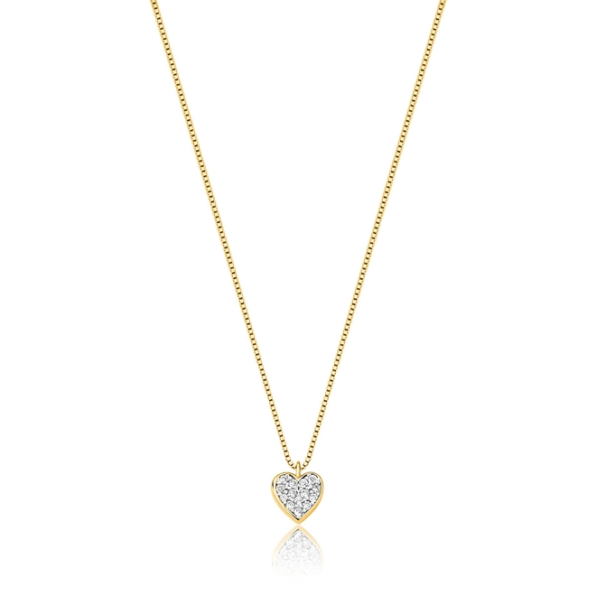 Gargantilha The Icons ouro 18k com coração 5,6pts de Diamantes rodinados 1