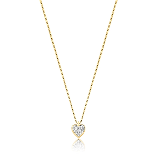 Gargantilha The Icons ouro 18k com coração 5,6pts de Diamantes rodinados