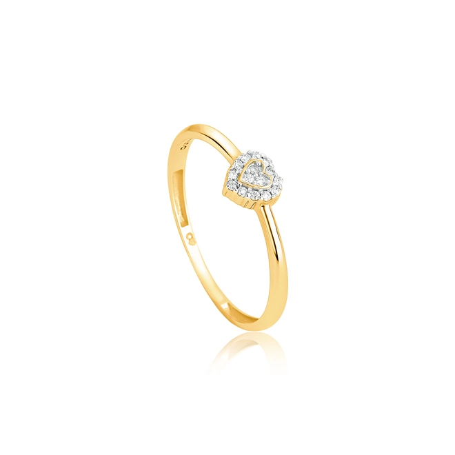 Anel The Icons ouro 18k coração com Diamantes rodinados 1