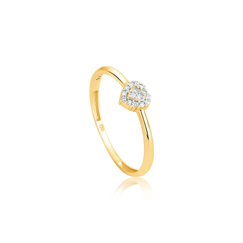 Anel The Icons ouro 18k coração com Diamantes rodinados