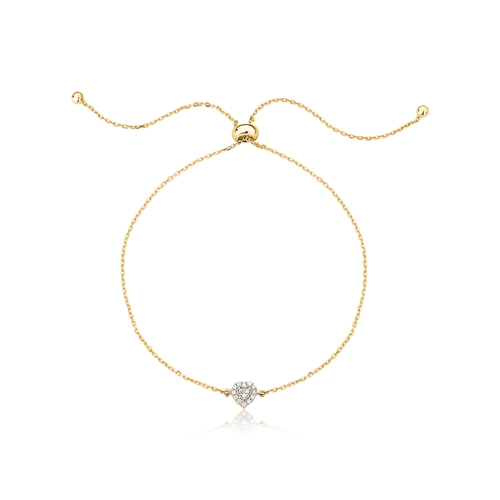 Pulseira The Icons regulável de elos ouro 18k coração de Diamantes