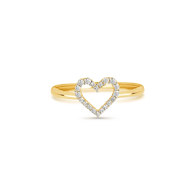 Anel The Icons coração vazado ouro 18k com 24pts de Diamantes 2