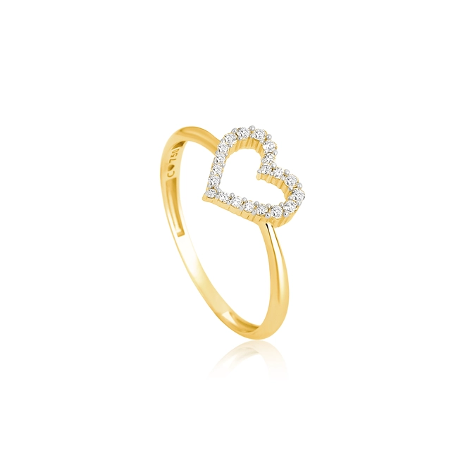 Anel The Icons coração vazado ouro 18k com 24pts de Diamantes 1