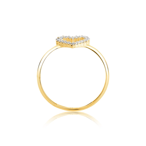 Anel The Icons coração vazado ouro 18k com 24pts de Diamantes