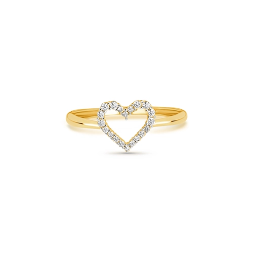Anel The Icons coração vazado ouro 18k com 24pts de Diamantes