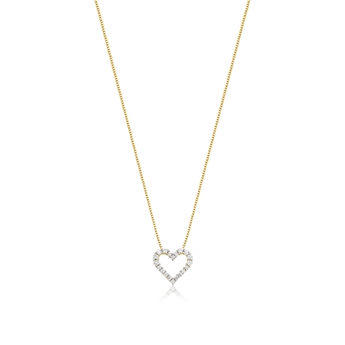 Gargantilha The Icons veneziana ouro 18k coração vazado com Diamantes