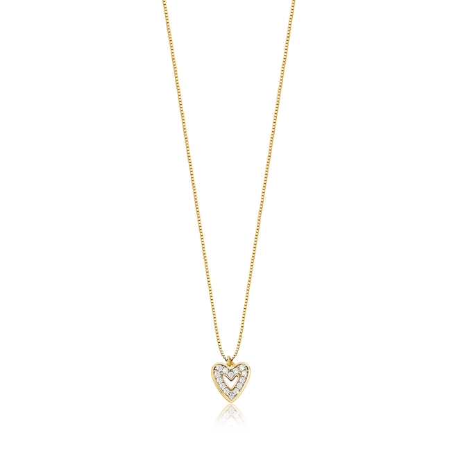 Gargantilha The Icons veneziana ouro 18k pingente coração Diamantes rodinados 1