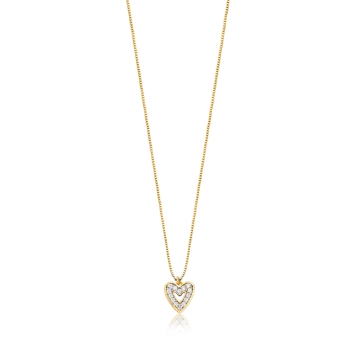 Gargantilha The Icons veneziana ouro 18k pingente coração Diamantes rodinados