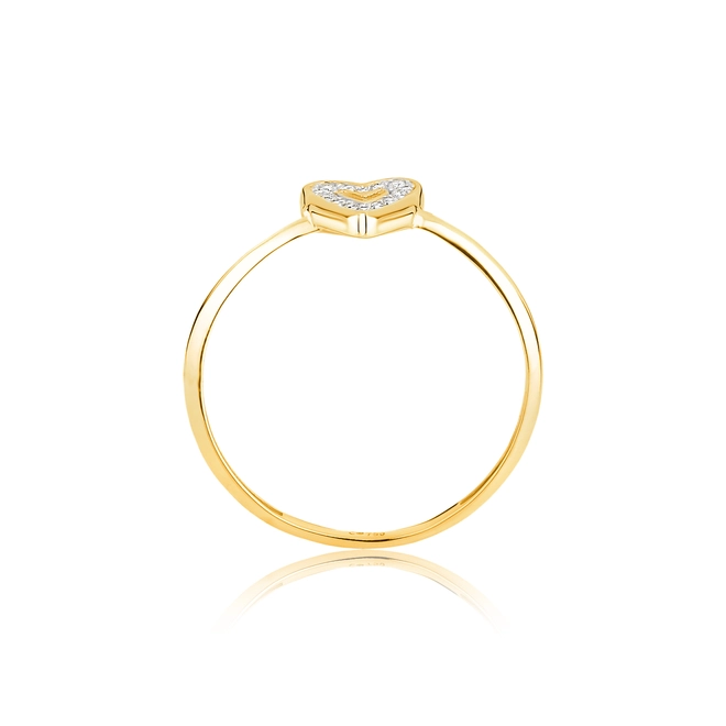 Anel The Icons coração ouro 18k com 7pts de Diamantes rodinados 3
