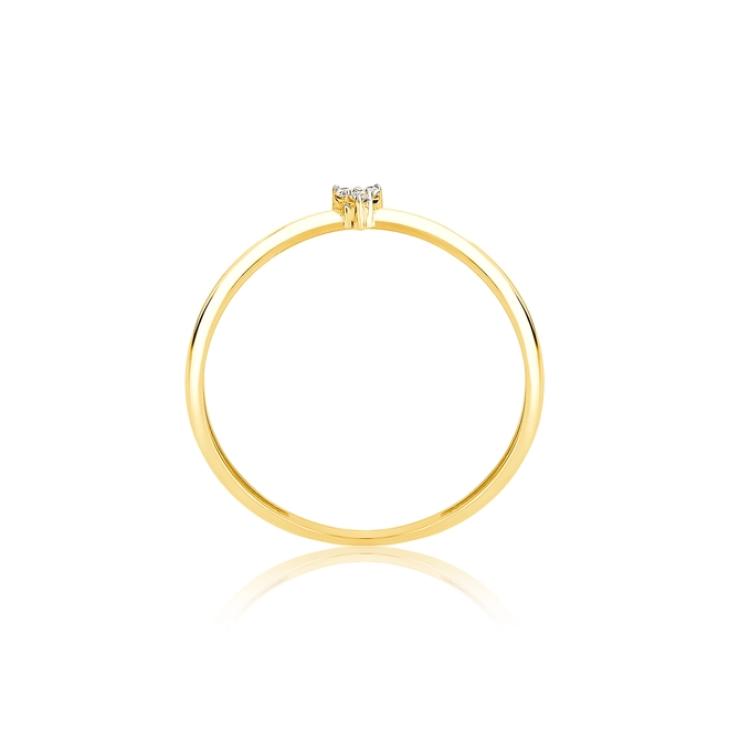Anel The Icons mini coração ouro 18k com 1,5pts de Diamantes rodinados 3
