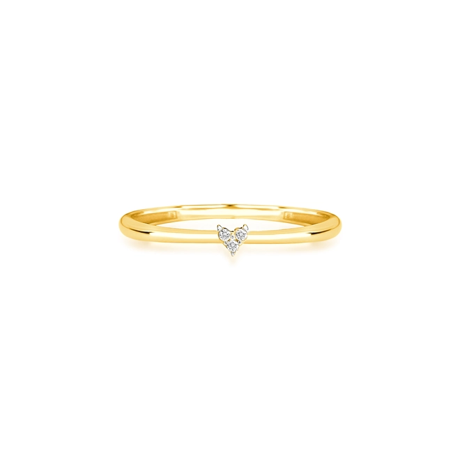 Anel The Icons mini coração ouro 18k com 1,5pts de Diamantes rodinados 2